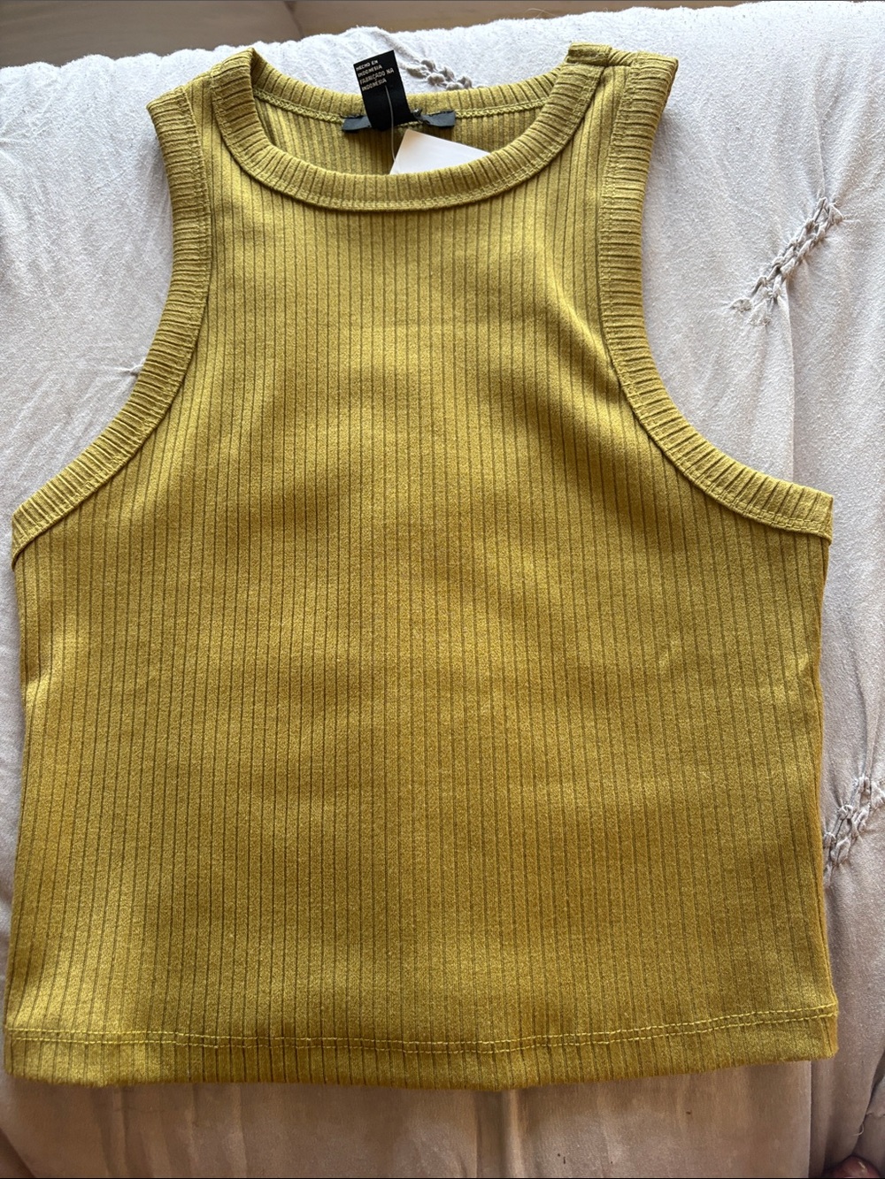 Women’s Ribbed Sleeveless Tank Top - Mustard Yellow